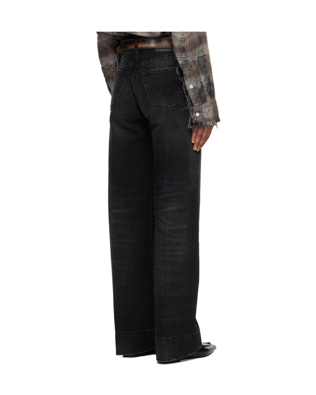 R13 Black Pauline Belt Loop Jeans