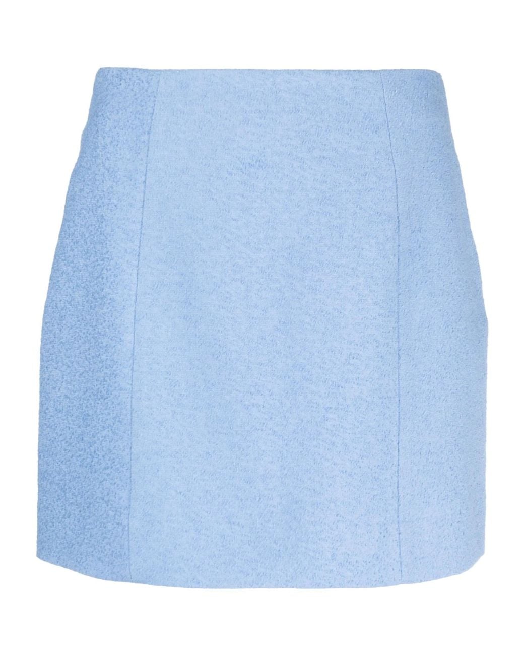 Patou Blue High-Waisted Zipped Mini Skirt