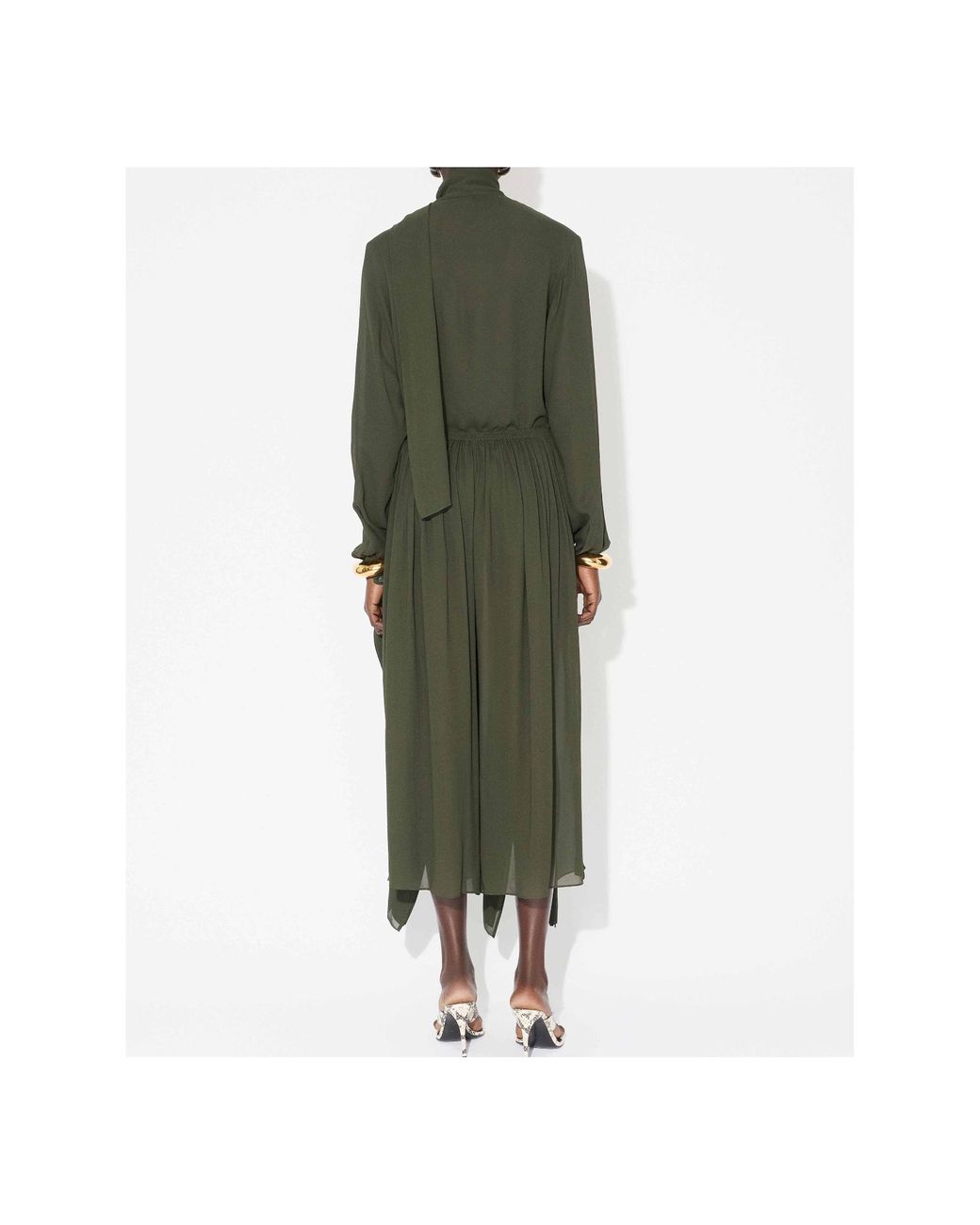Alaïa Green Georgette Pussybow Blouse