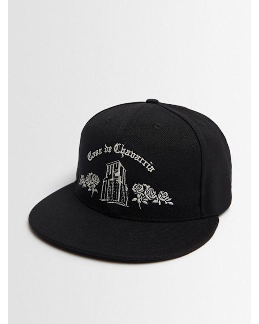 Willy Chavarria Black Embroidered Baseball Cap for men