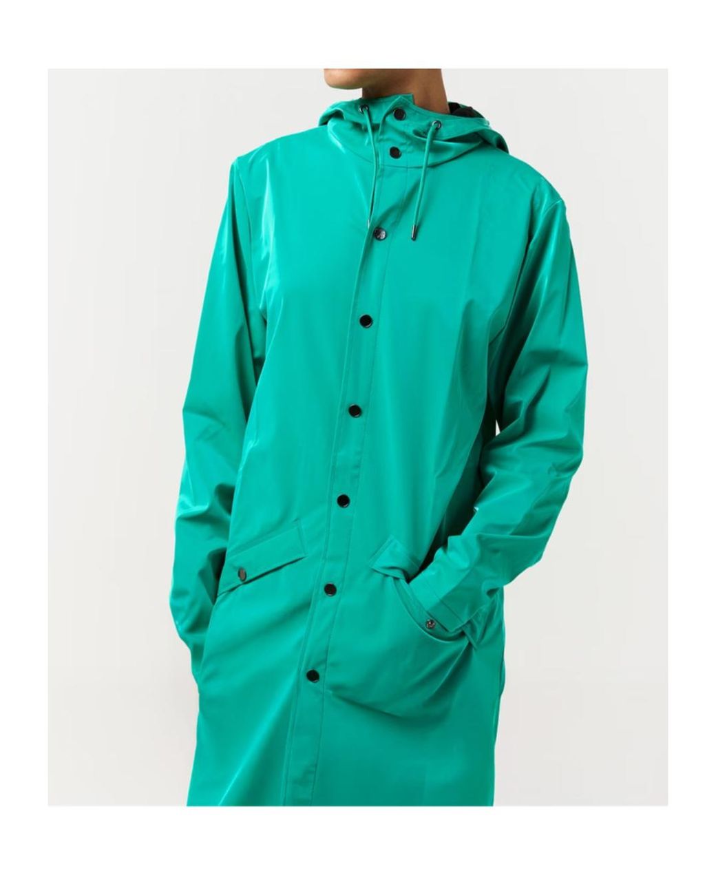Rains Blue Long-Sleeved Parka