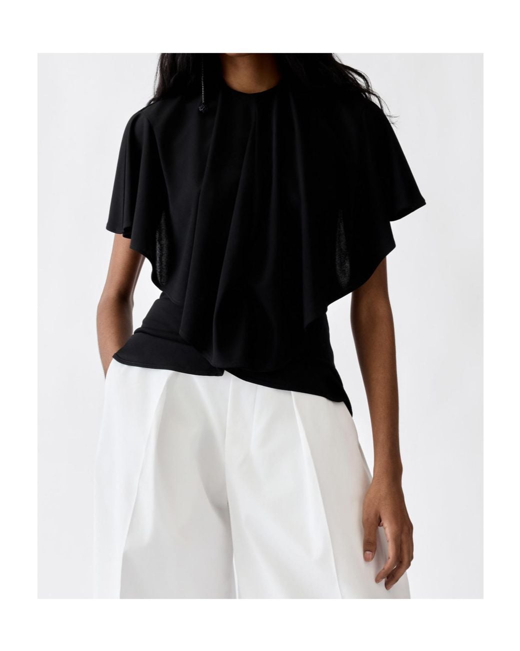 Jacquemus Black Le Haut Pisco Draped Top