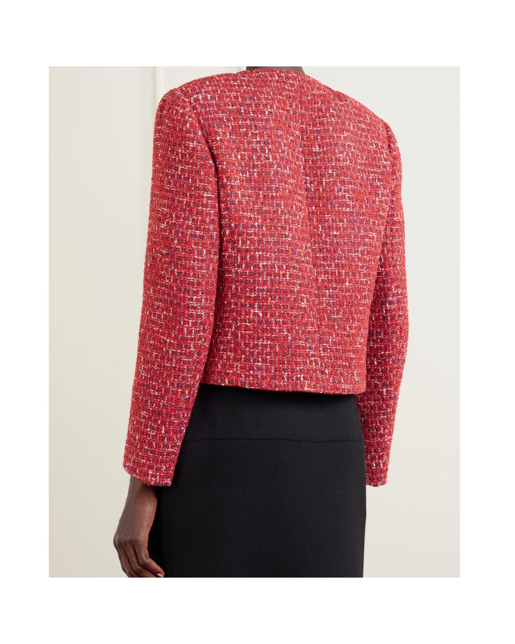 Valentino Red Buttoned Tweed Jacket