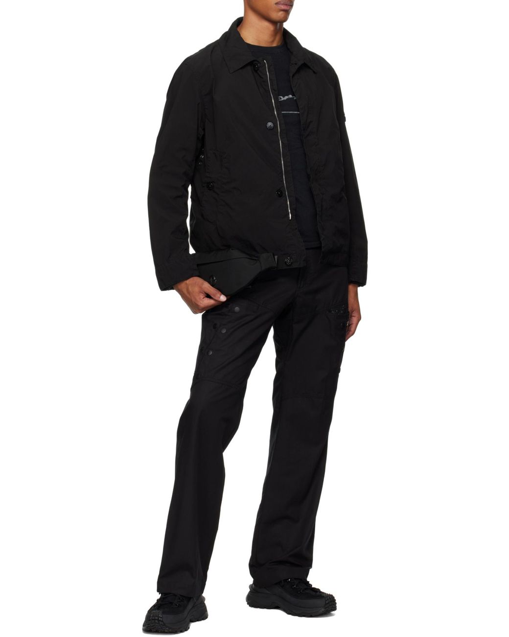 Moncler Black Durance Zip-Up Belt Bag for men