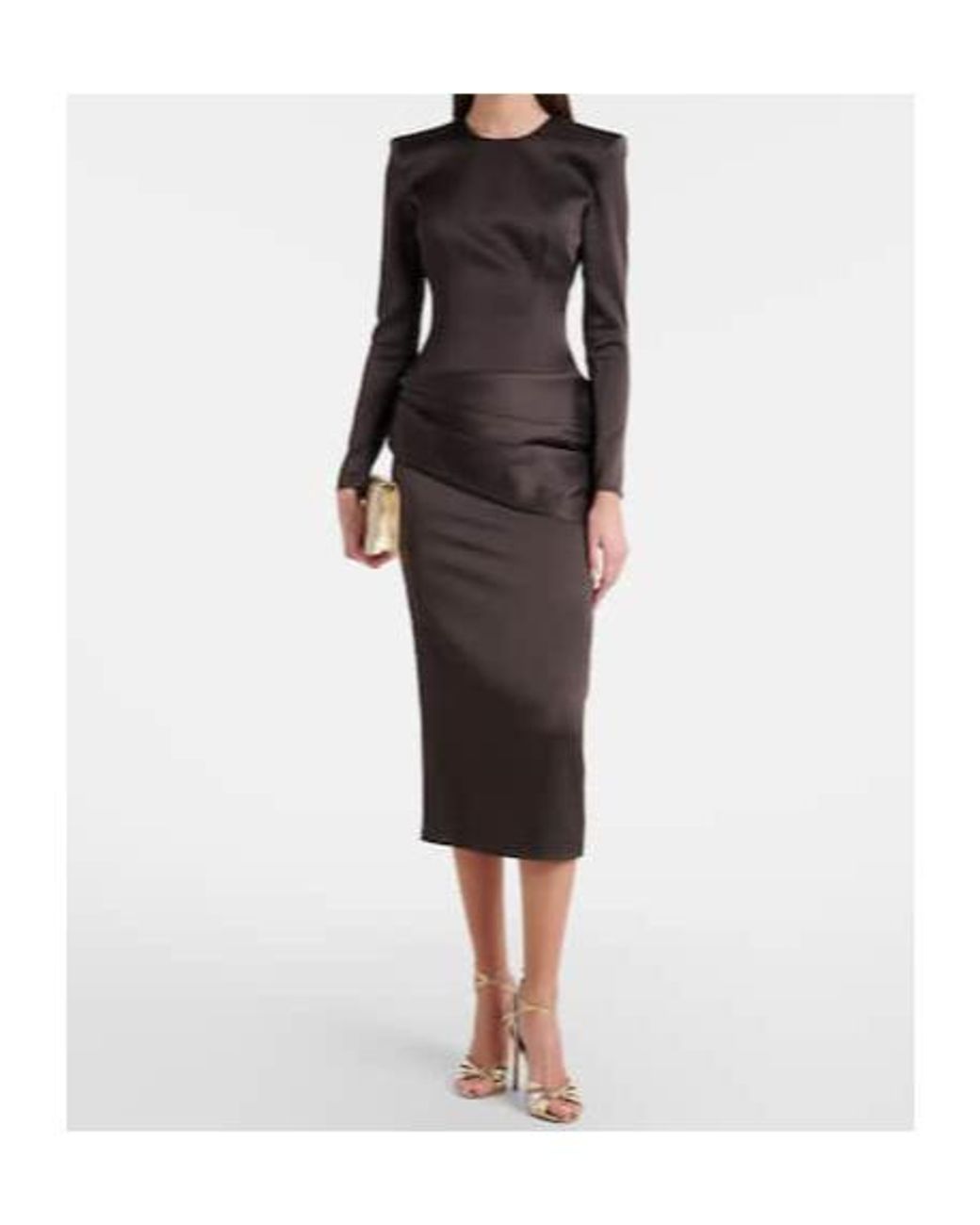 Alex Perry Black Draped Satin Dress