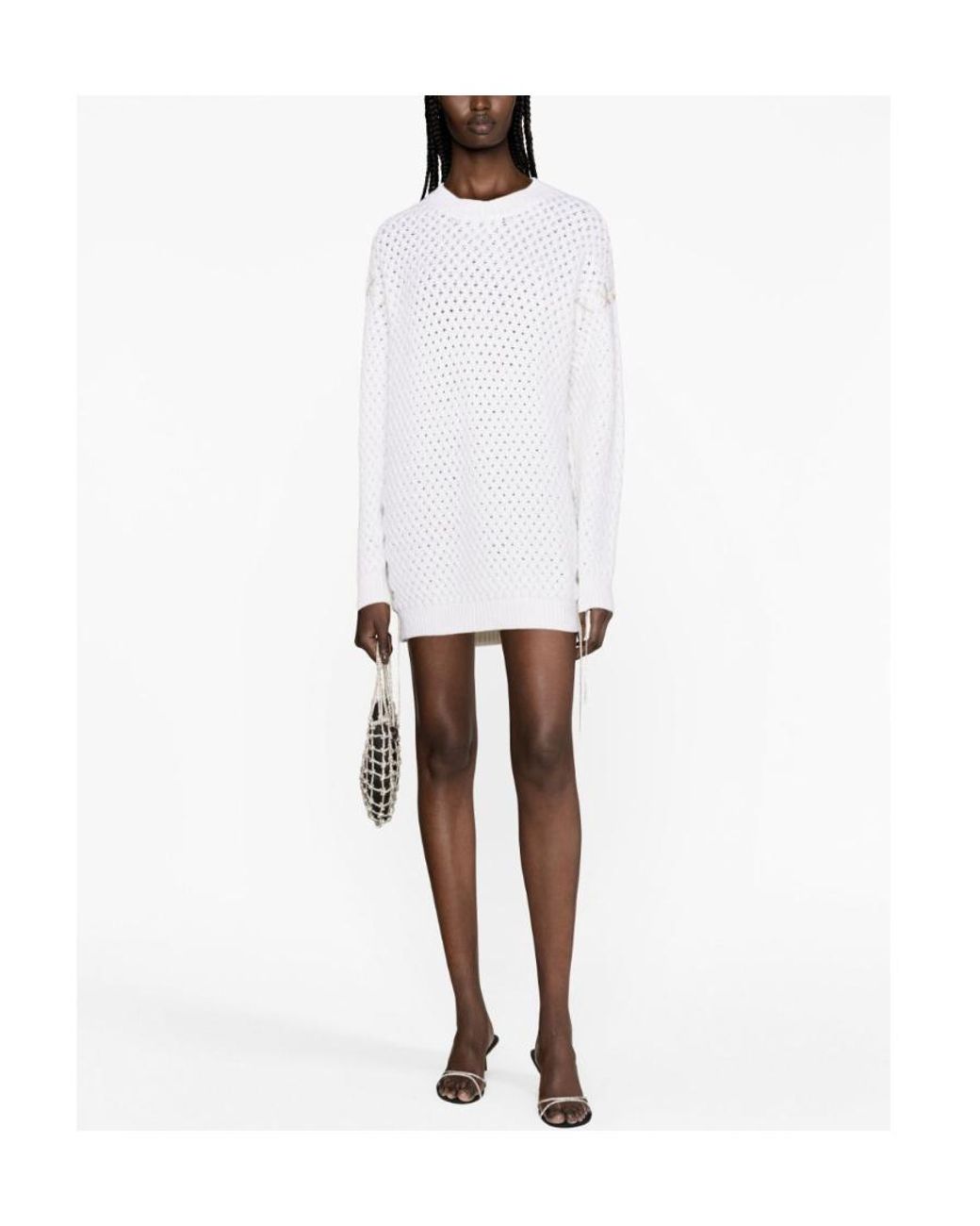 GIUSEPPE DI MORABITO White Long Sleeved Knitted Dress