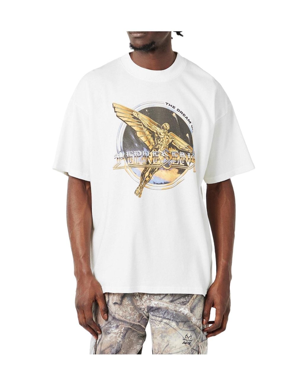 Represent White Crewneck Shortsleeve Tshirt for men