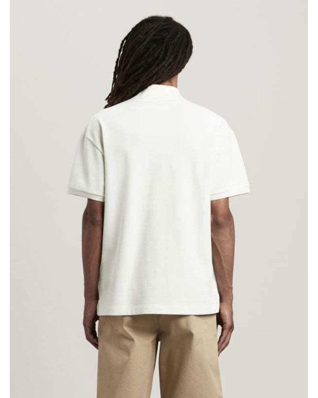 Palm Angels White Logo-Embroidered Short Sleeved Polo Shirt for men