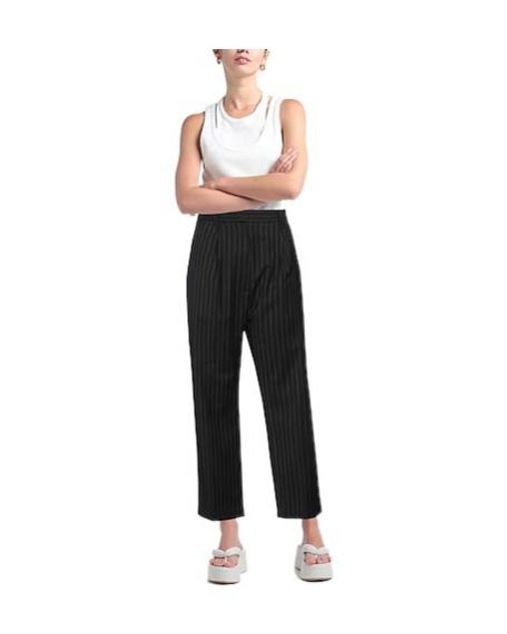 MM6 by Maison Margiela Black Colourful Striped Trousers