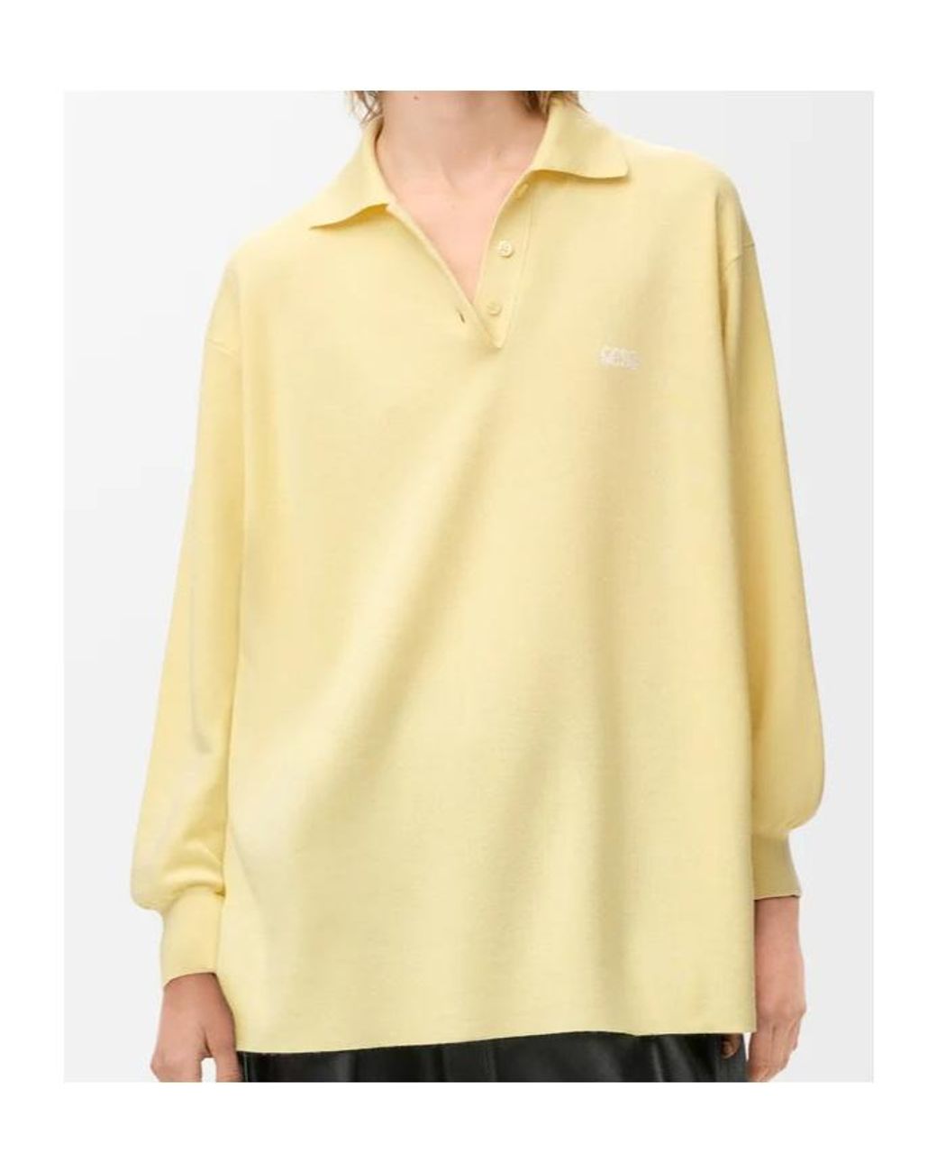 Loewe Yellow Long-Sleeved Knitted Polo Sweater