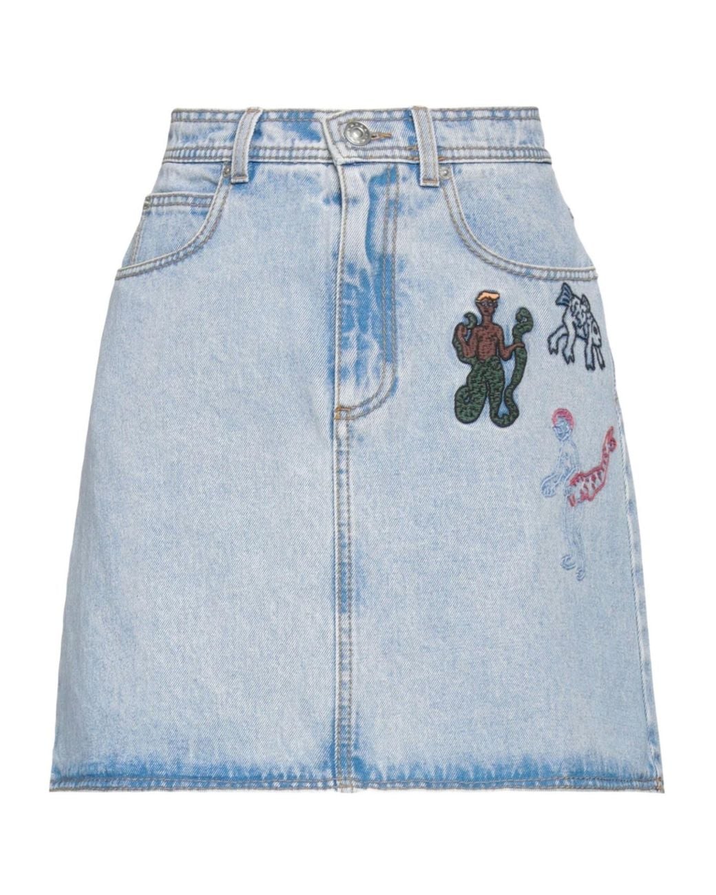 Marni Blue Medium Denim Umbrella Skirt
