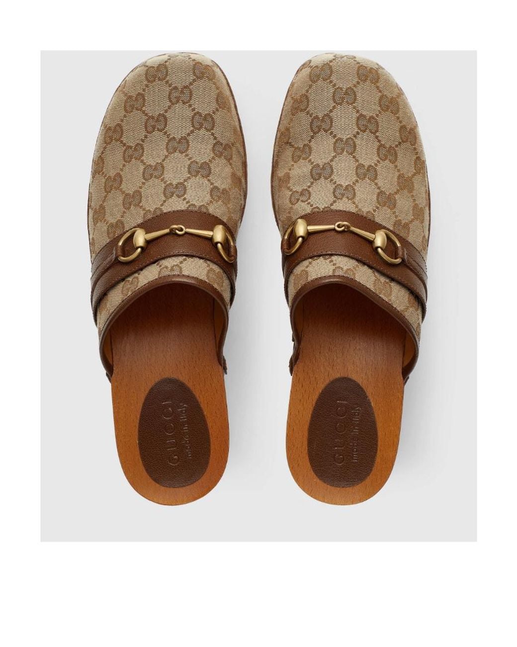 Gucci Brown Gg Pattern Clogs for men