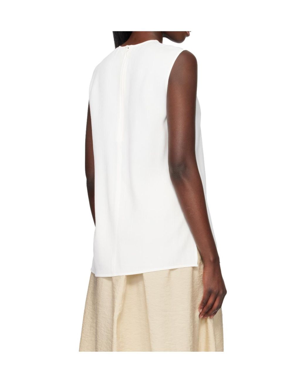 Totême White Totême Crewneck Sleeveless Top