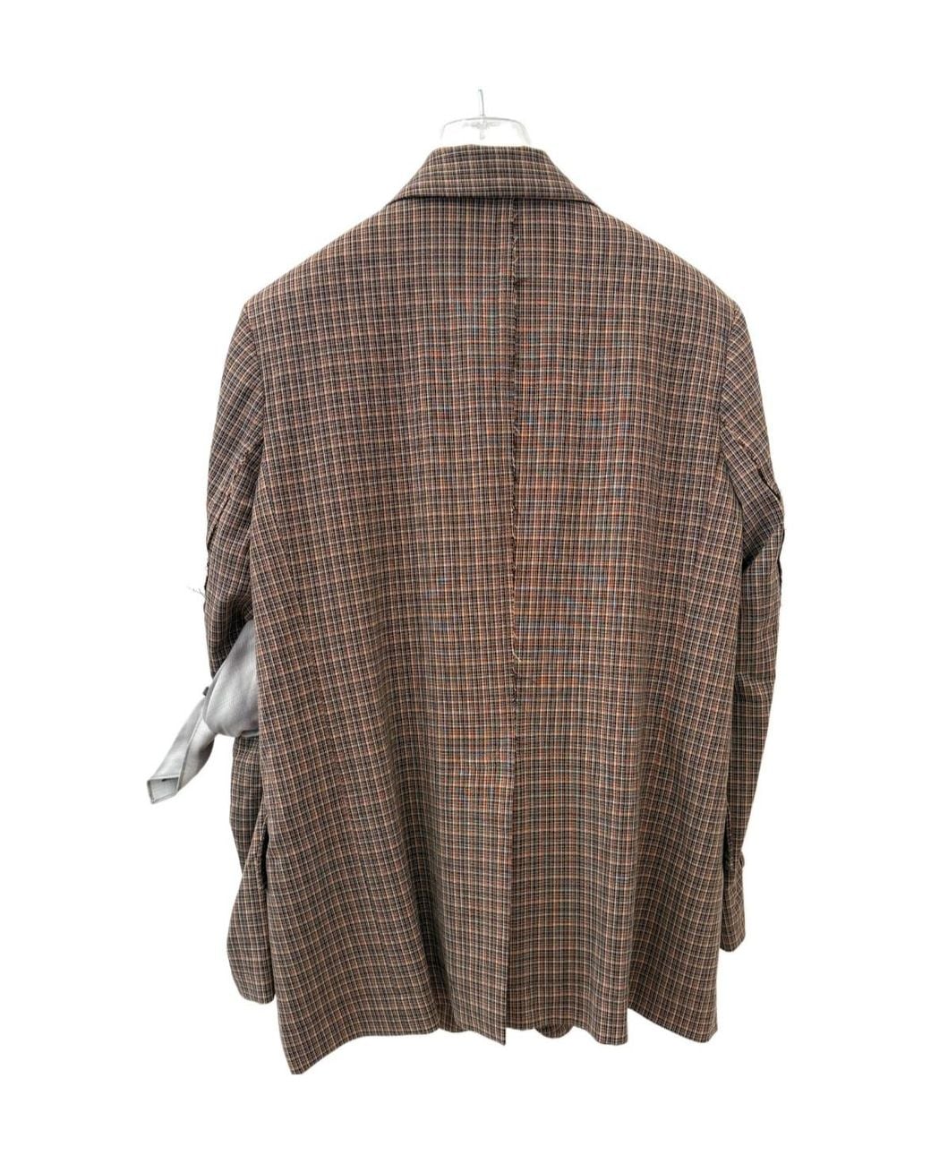 Song For The Mute Brown Check-Pattern Blazer