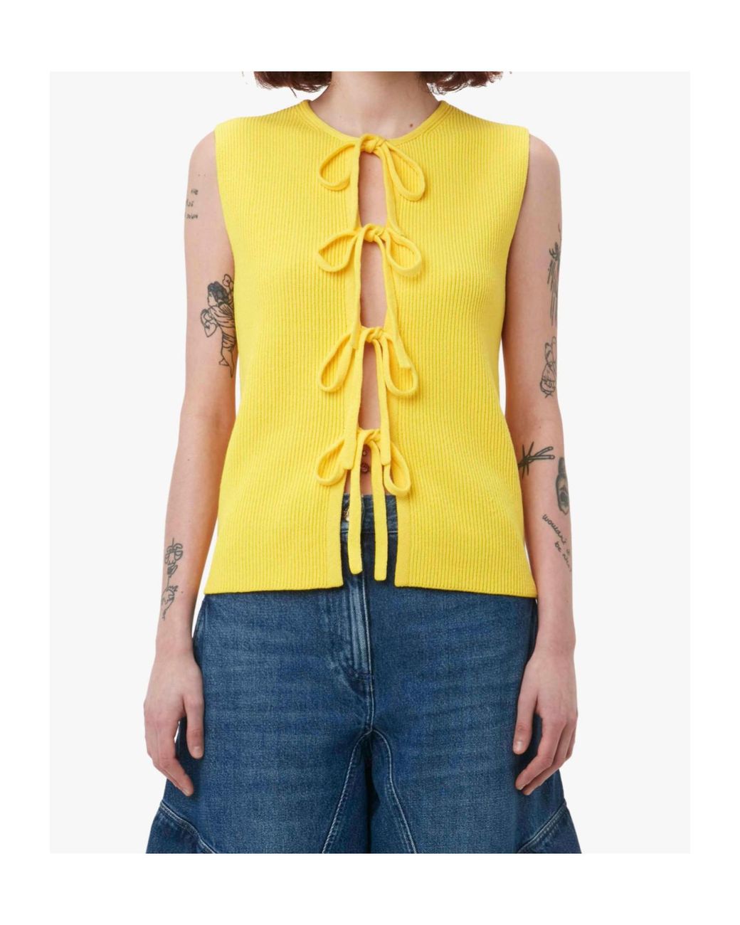 J.W. Anderson Yellow Jw Anderson Bow Tie Tank Top