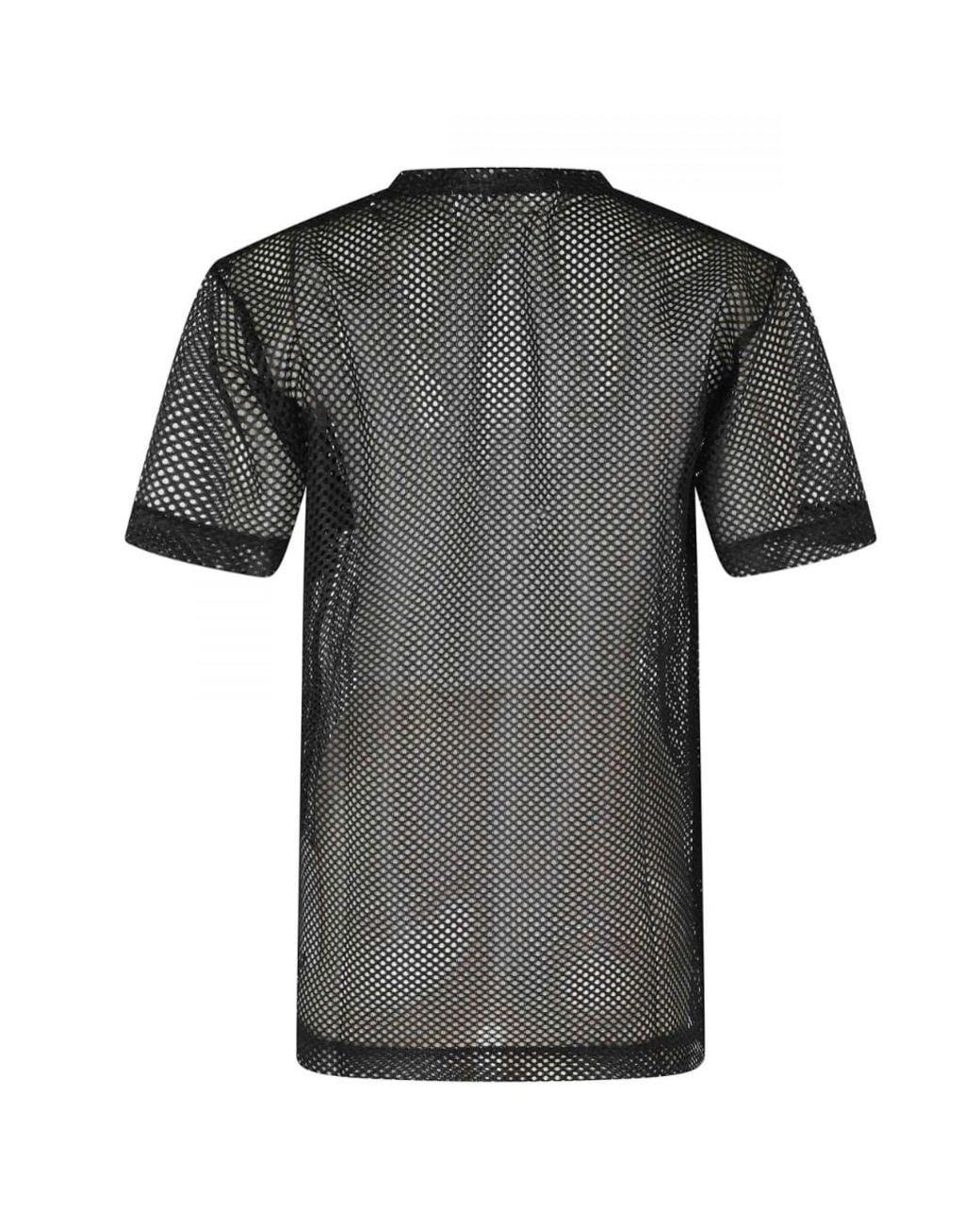 COMME DES GARÇONS PLAY Black Comme Des Garçons Play Heart Patch Mesh T-Shirt