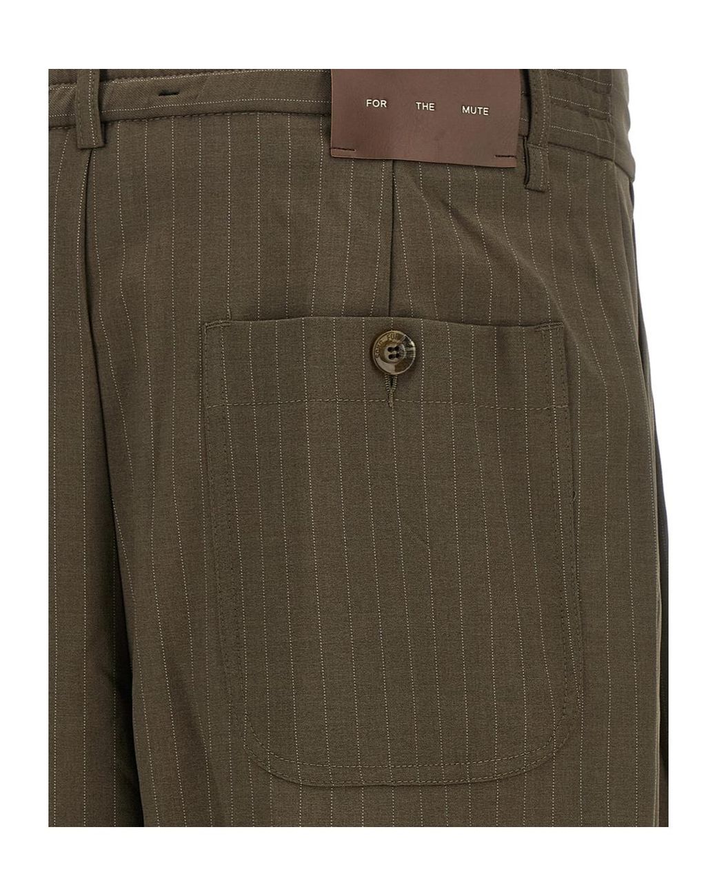 Song For The Mute Green Pinstripe Wide-Leg Pants for men