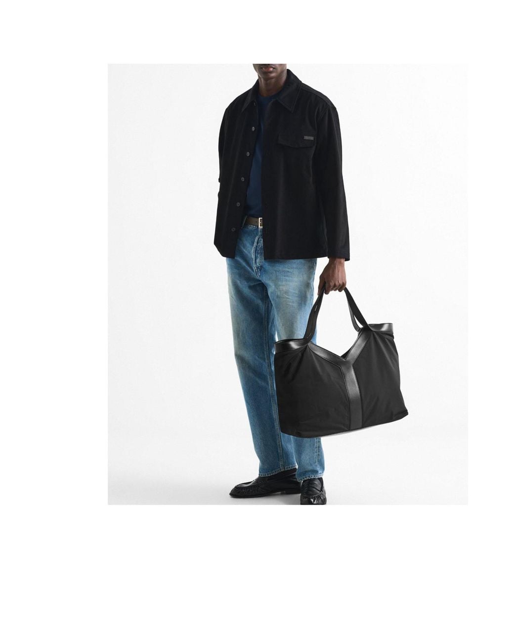 Saint Laurent Black Nylon Tote Bag for men