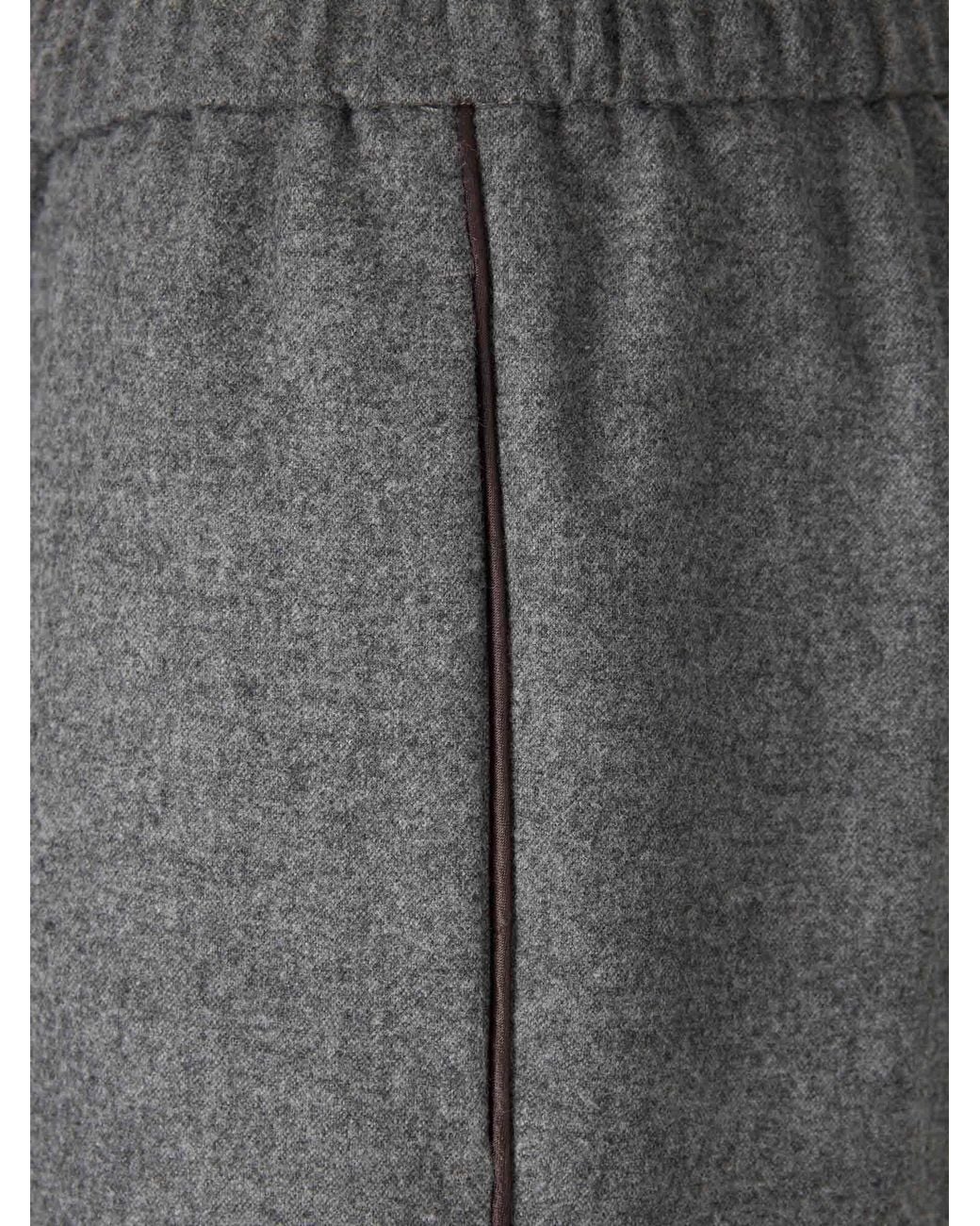 Peserico Gray Straight-Leg Trousers