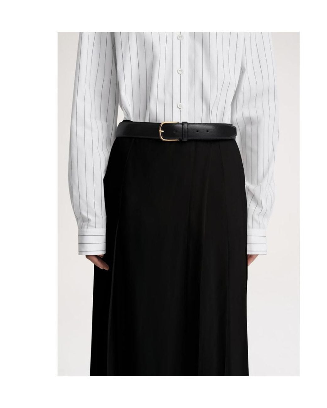 Totême  Black Totême Wrap-Around Box-Pleated Maxi Skirt