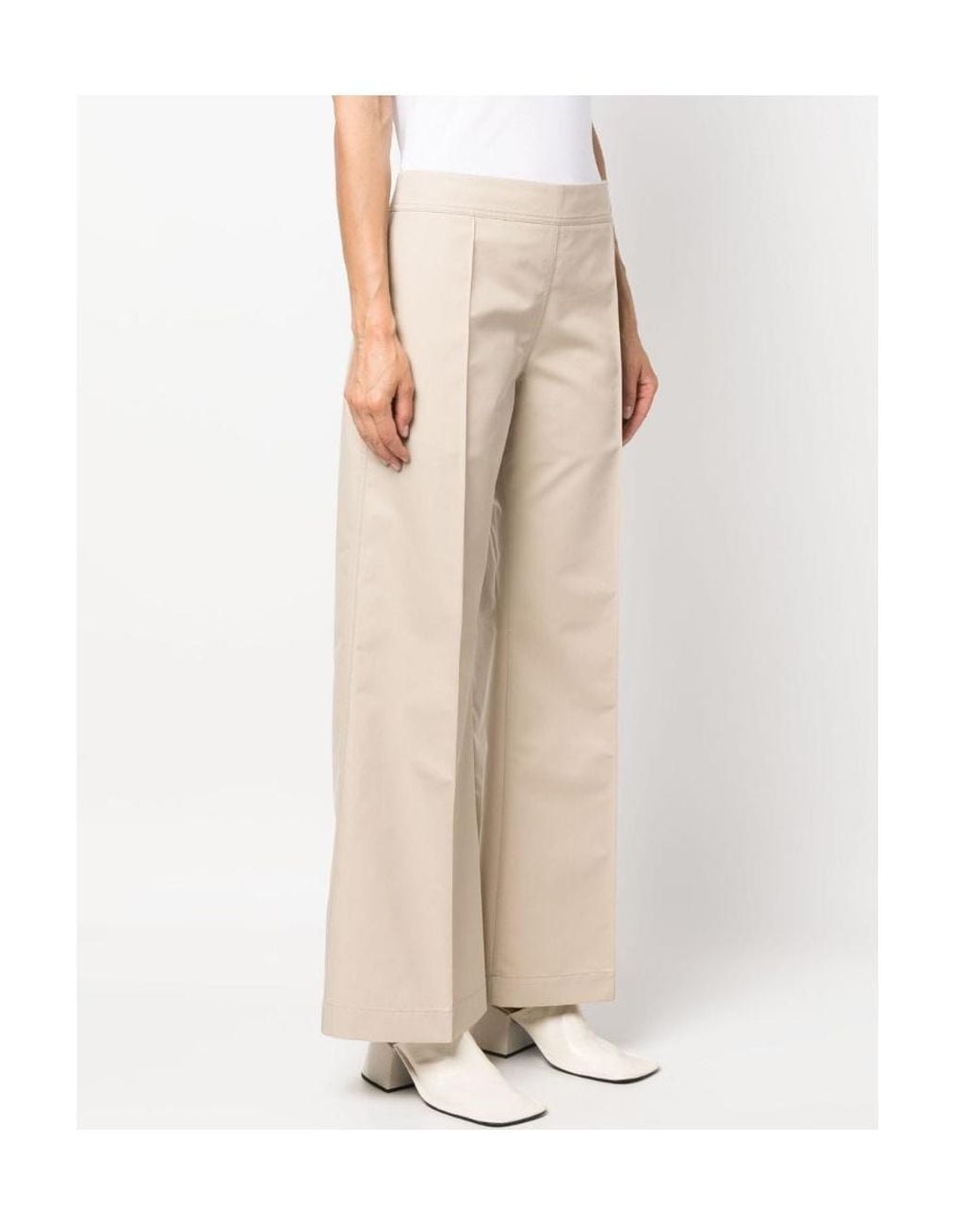Studio Nicholson Natural Low Rise Tailored Straight-Leg Trousers