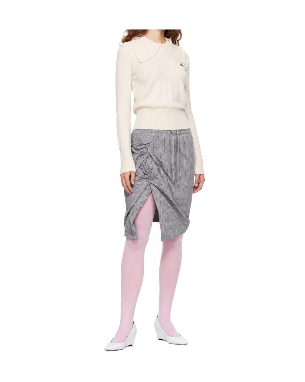 Vivienne Westwood White Bea Collared Sweater