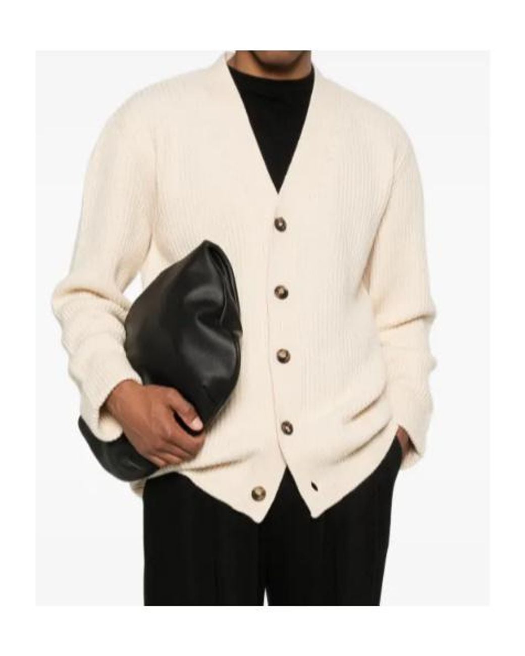 A.P.C. Natural Buttoned V-Neck Cardigan for men