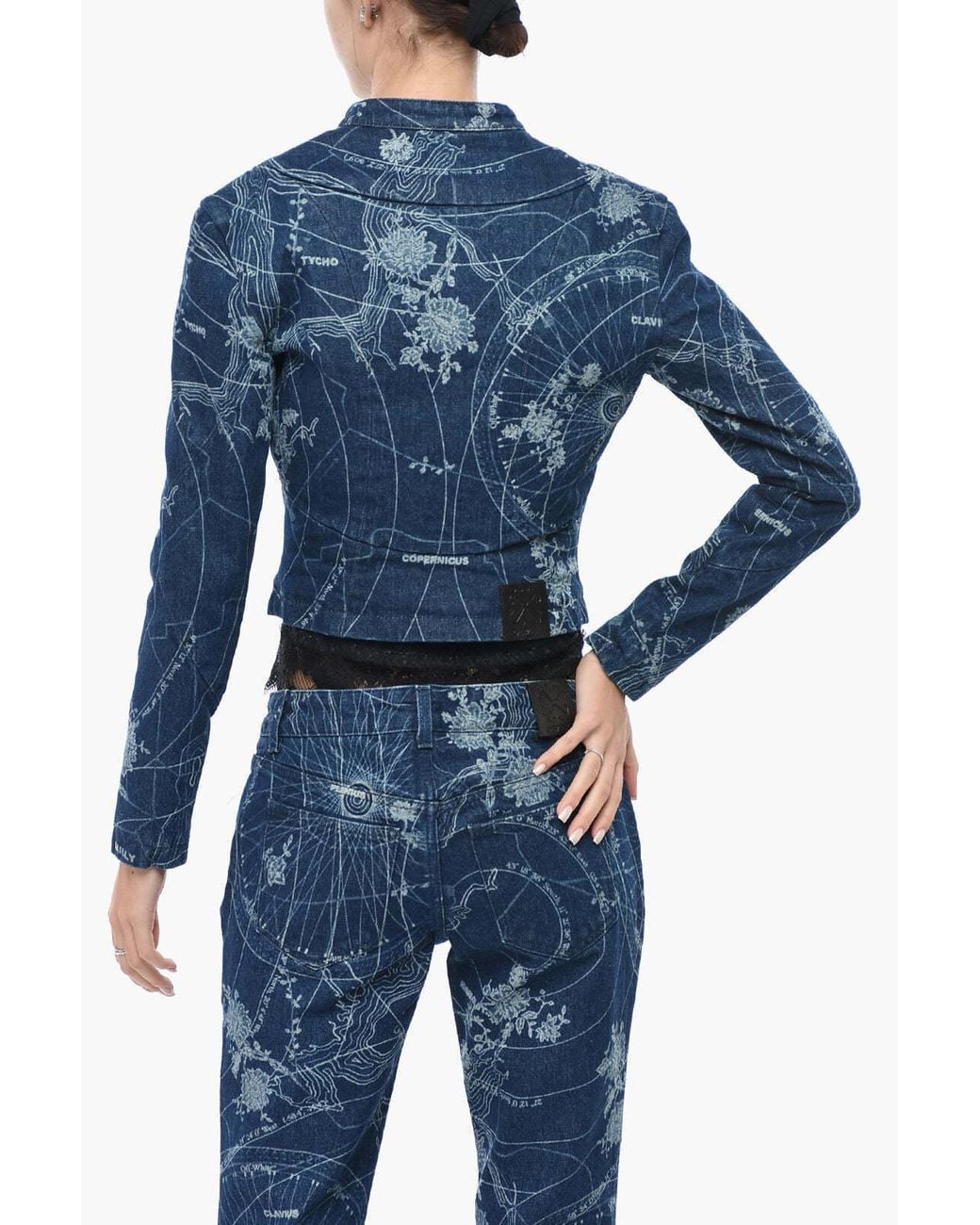 Off-White c/o Virgil Abloh Blue Printed Full-Zip Jacket