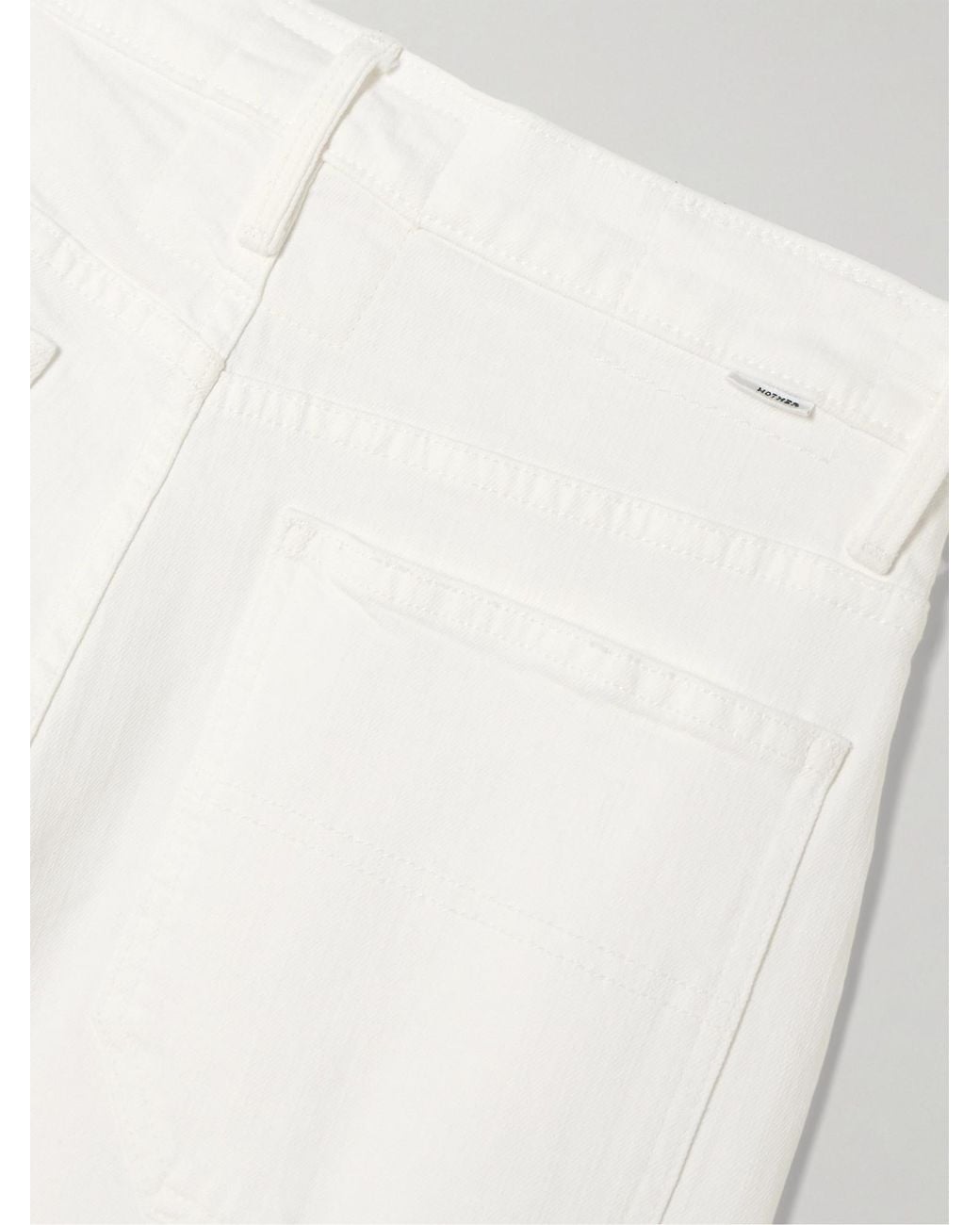 Mother White High-Rise Straight-Leg Jeans