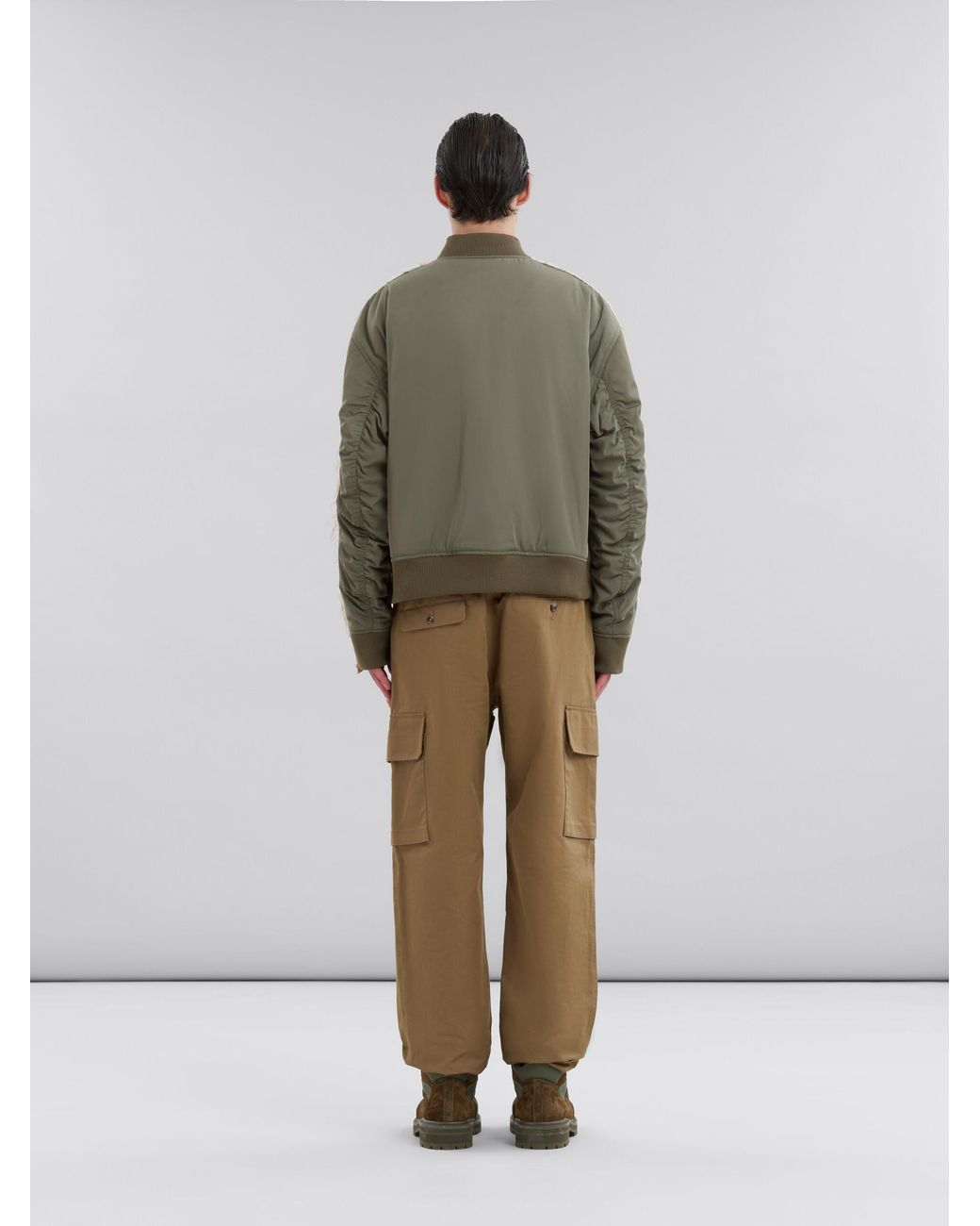 Marni Natural Contrast Back Twill Bomber Jacket for men