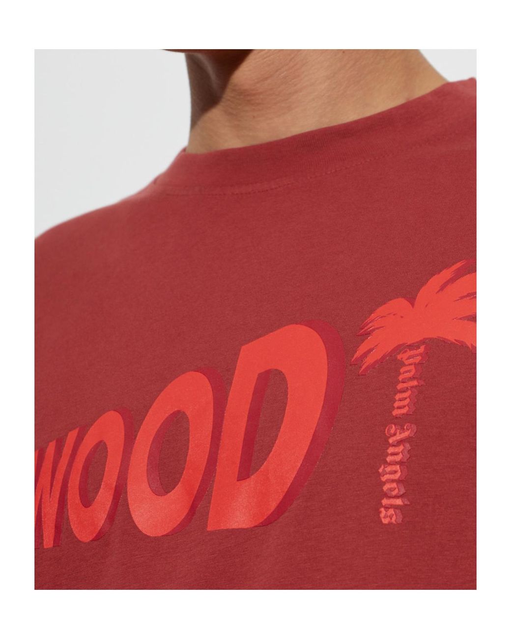 Palm Angels Red Short-Sleeved T-Shirt for men