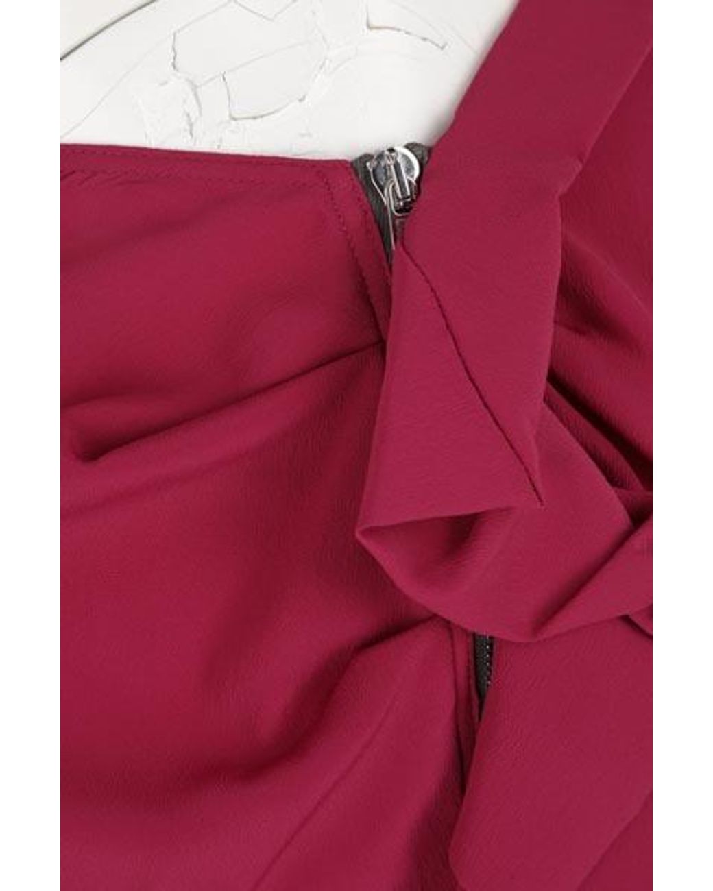 Rick Owens Red High-Waist Asymmetric Maxi Skirt