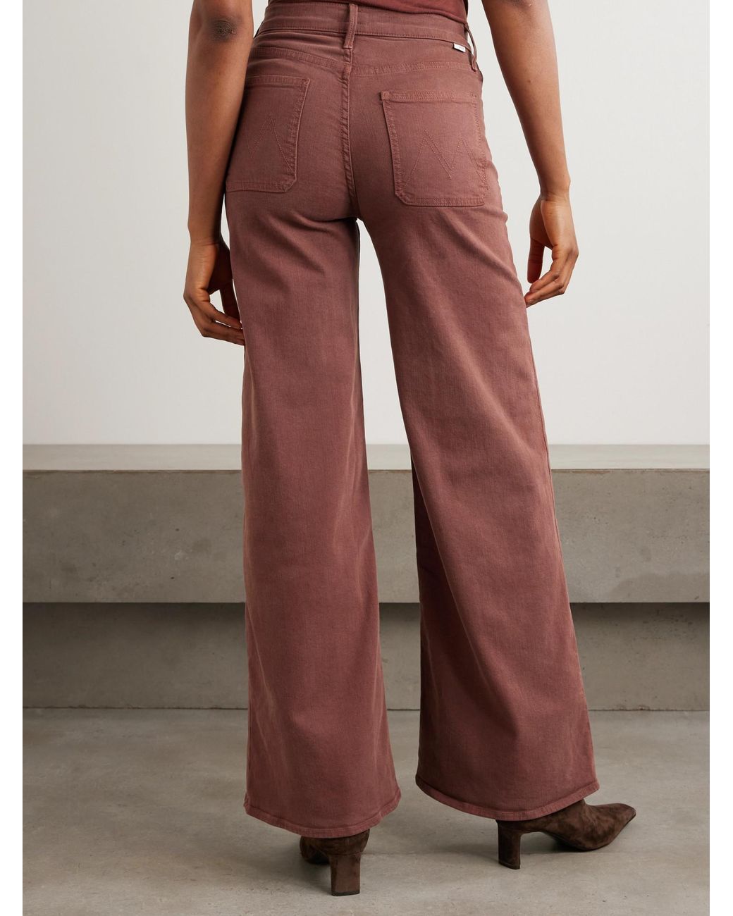 Mother Purple High-Rise Wide-Leg Jeans