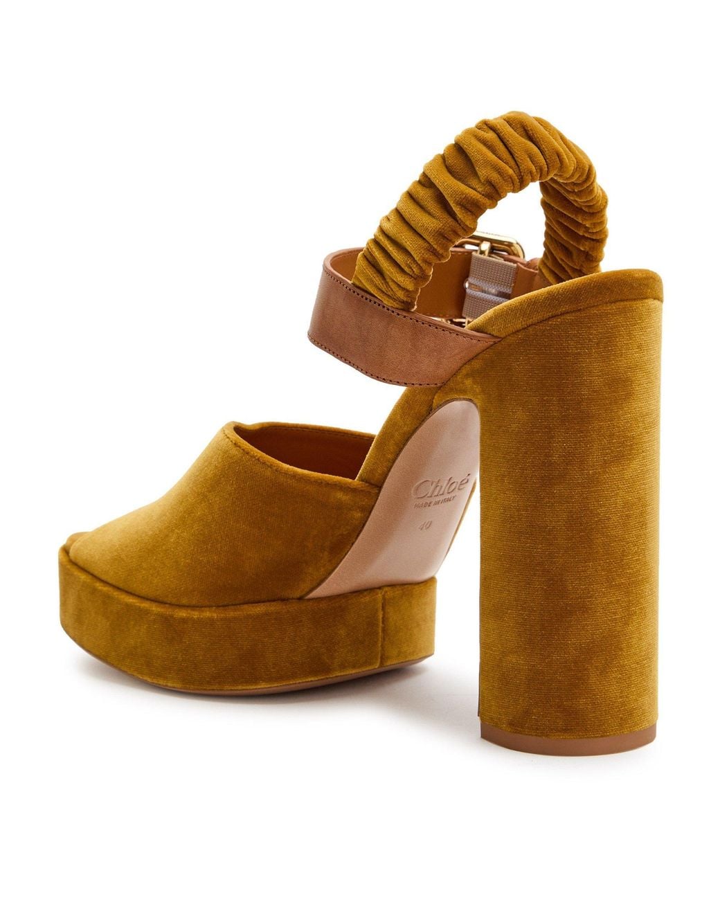 Chloé Brown Suede Heeled Sandals