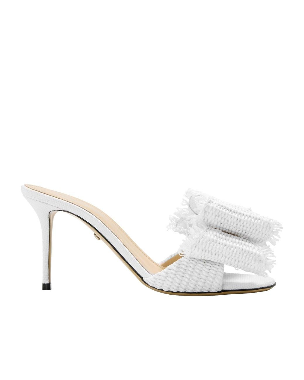 Mach & Mach White Solid Heeled Mules