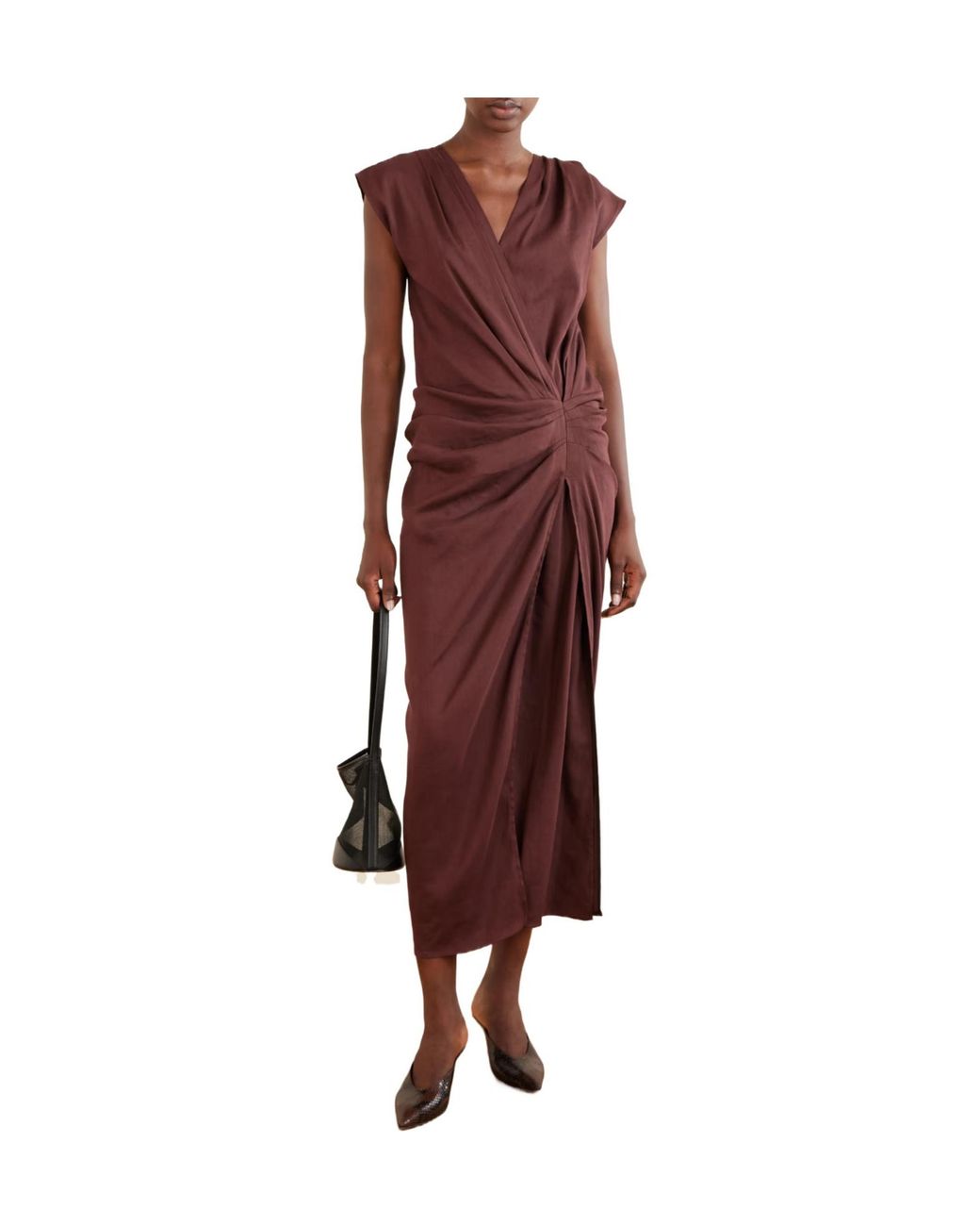 Proenza Schouler Gathered Linen-Blend Midi Dress