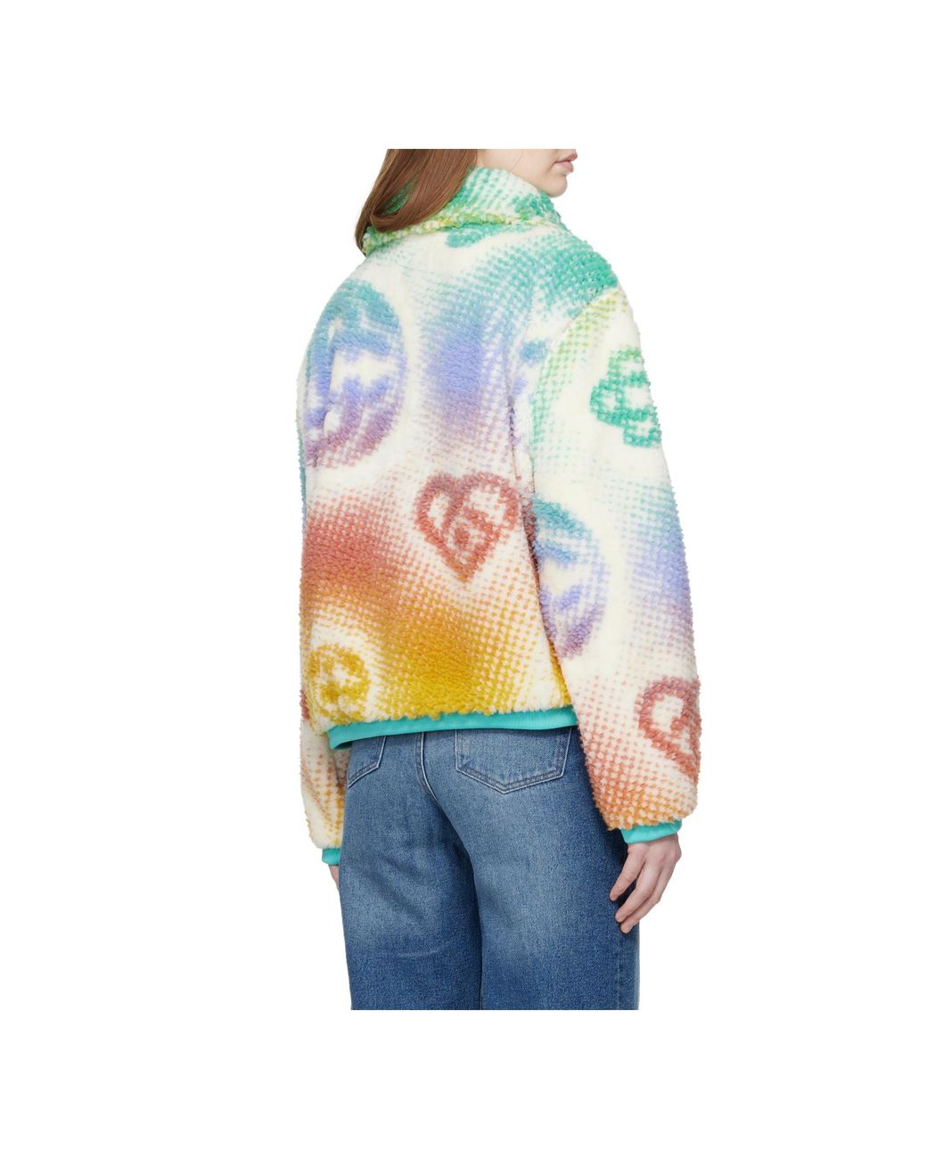 Casablanca Blue Monogram-Pattern Zip-Up Jacket