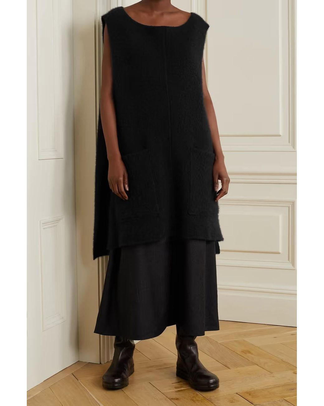 The Row Black Didi Long Sleeveless Pullover