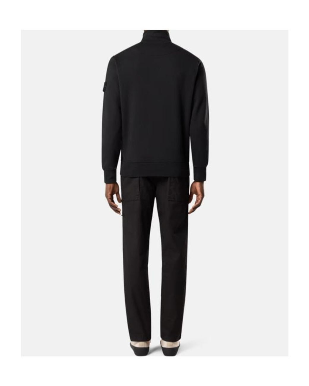 Stone Island Black Zip Collar Sweatshirt for men