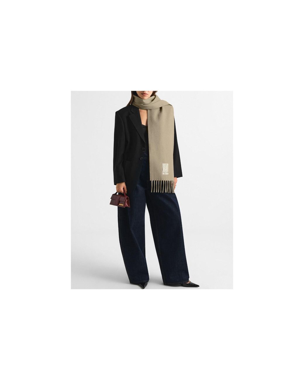 Jacquemus White Fringe Scarf