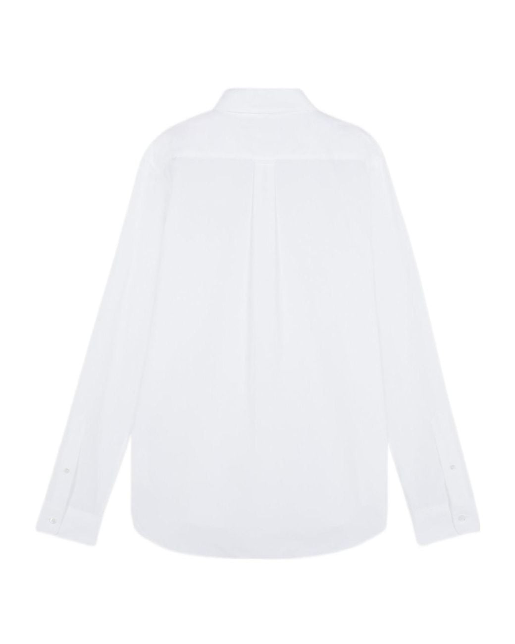 Maison Kitsuné White Maison Kitsuné Fox Head Embroidered Long-Sleeved Shirt for men