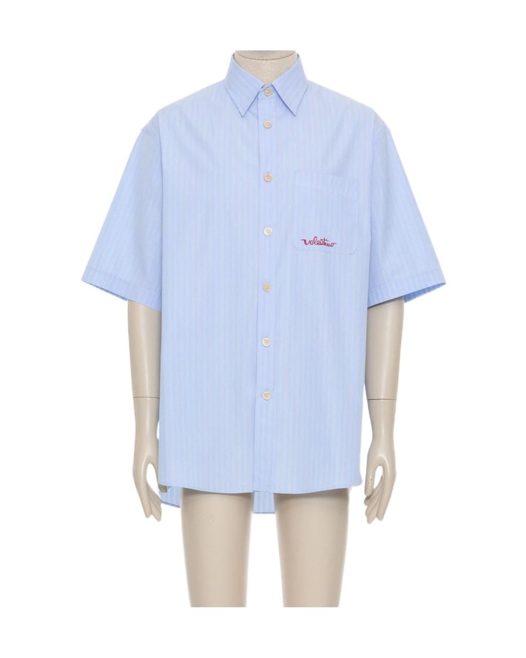 Valentino Blue Embroidered Cotton Shirt for men