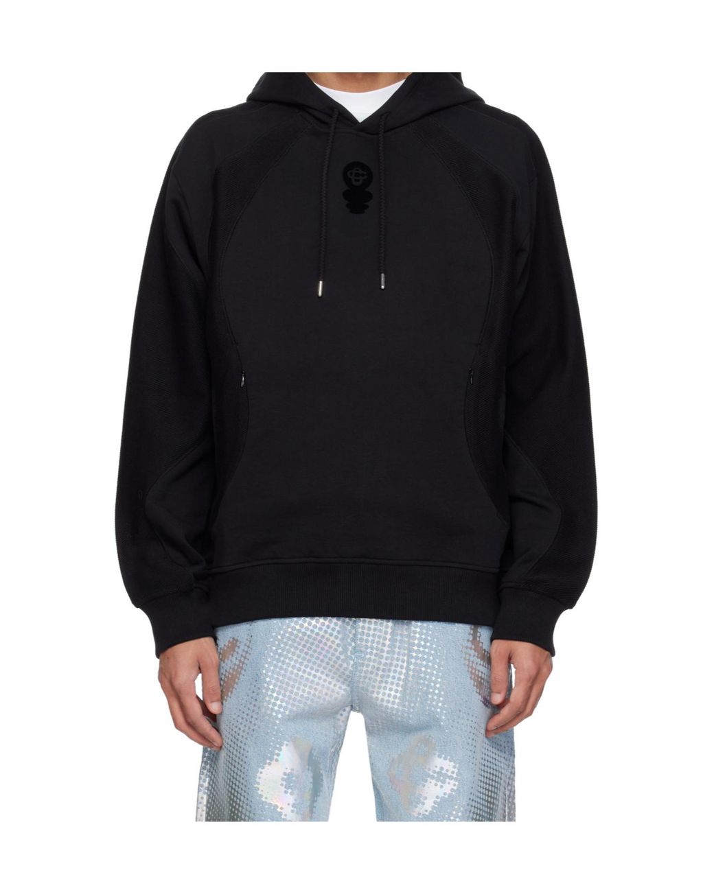 Casablanca Blue Logo-Embroidered Hoodie for men