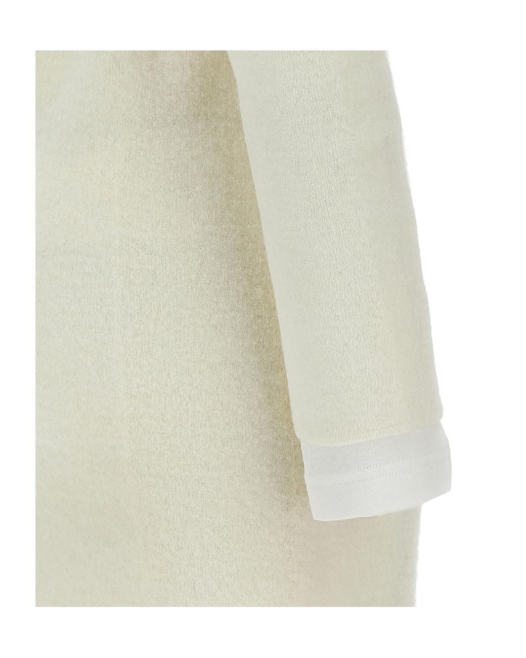 Jil Sander White Crewneck Knitted Maxi Dress