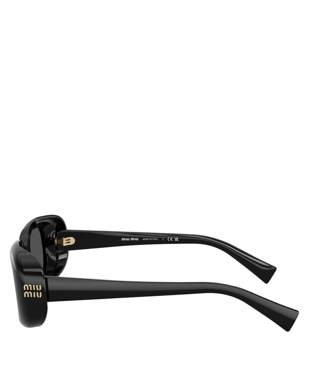 Miu Miu Black Thick-Rimmed Rectangular Sunglasses