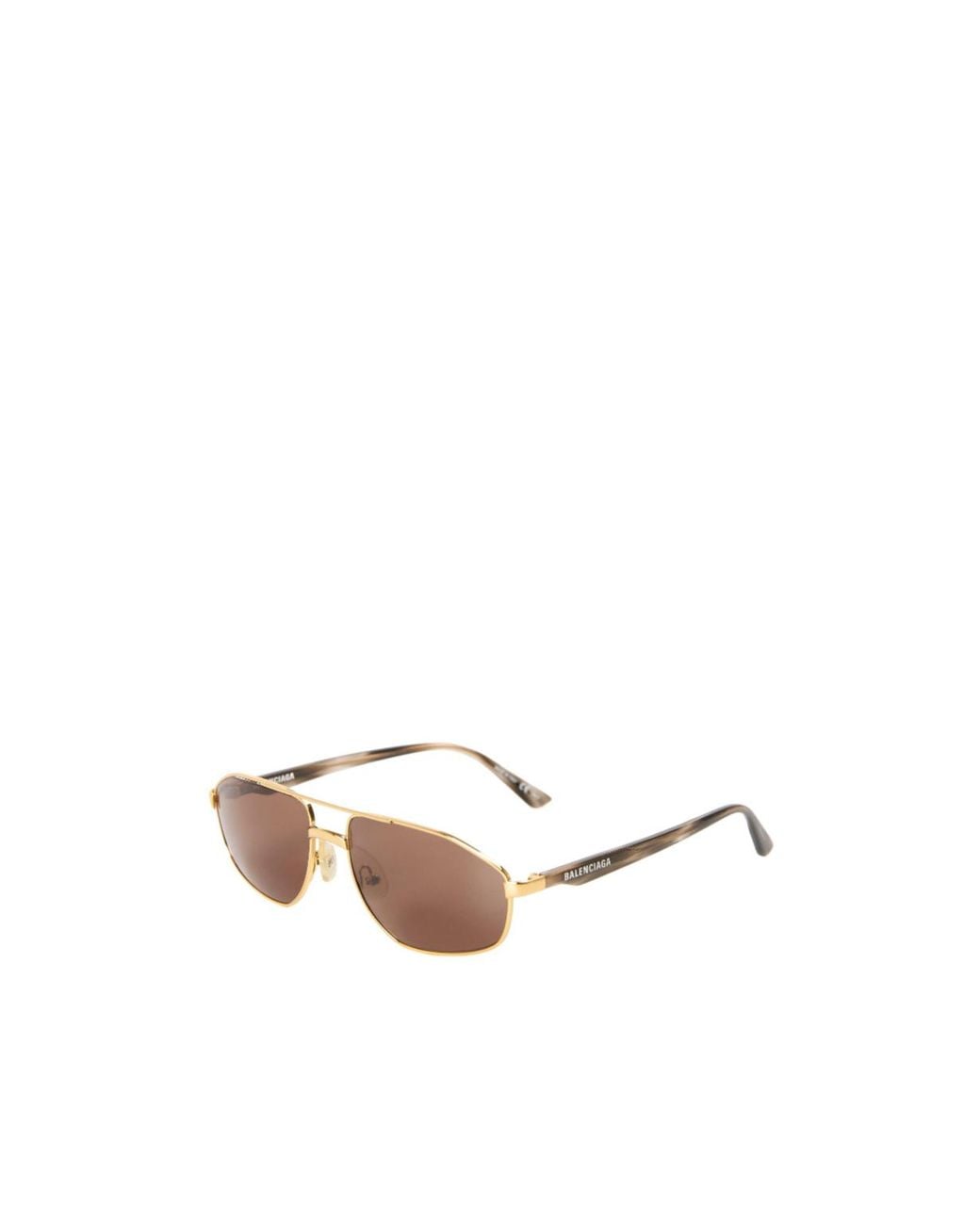 Balenciaga White Rectangular Aviator Sunglasses for men