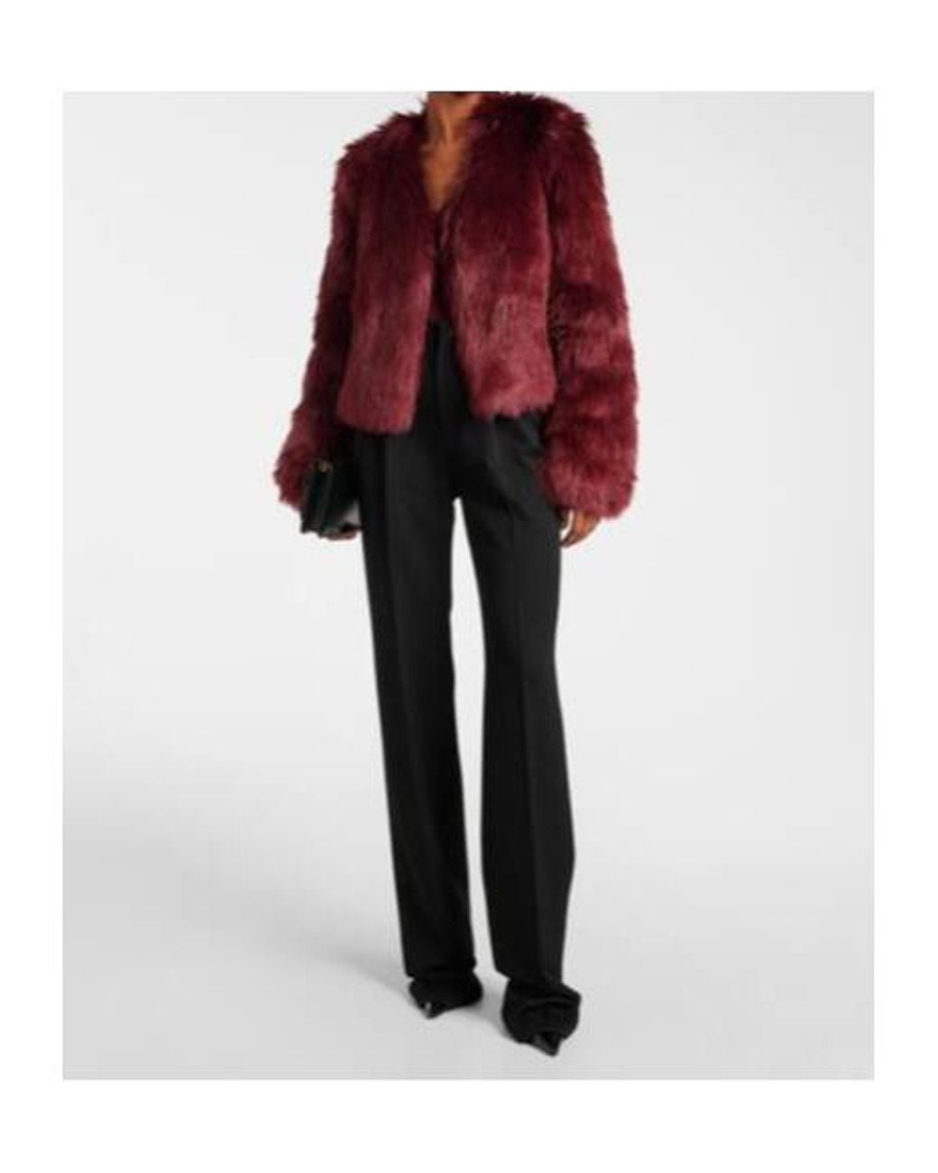 Galvan Red Manouchi Faux Fur Jacket