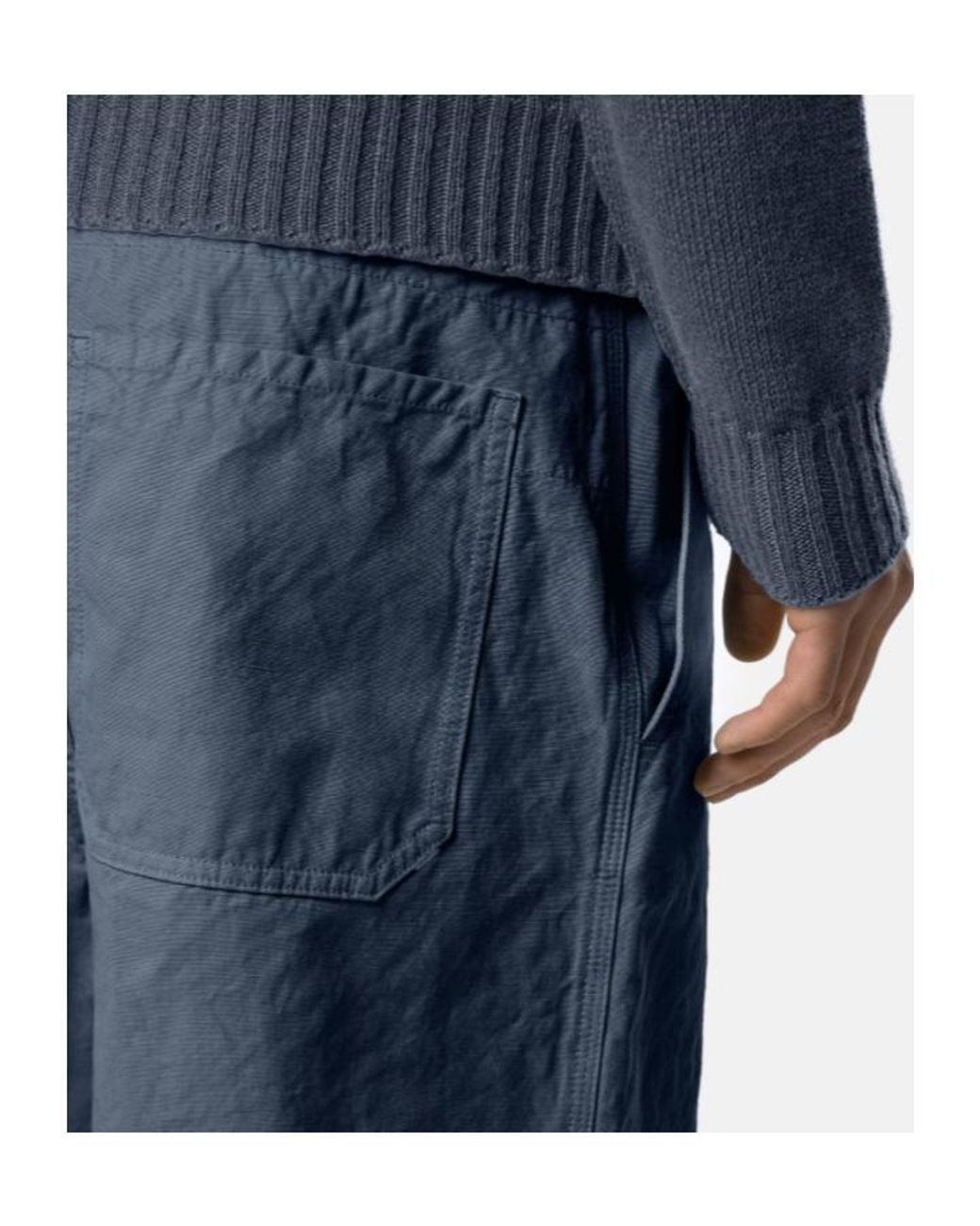 Stone Island Blue Logo Patch Buttoned Shorts for men
