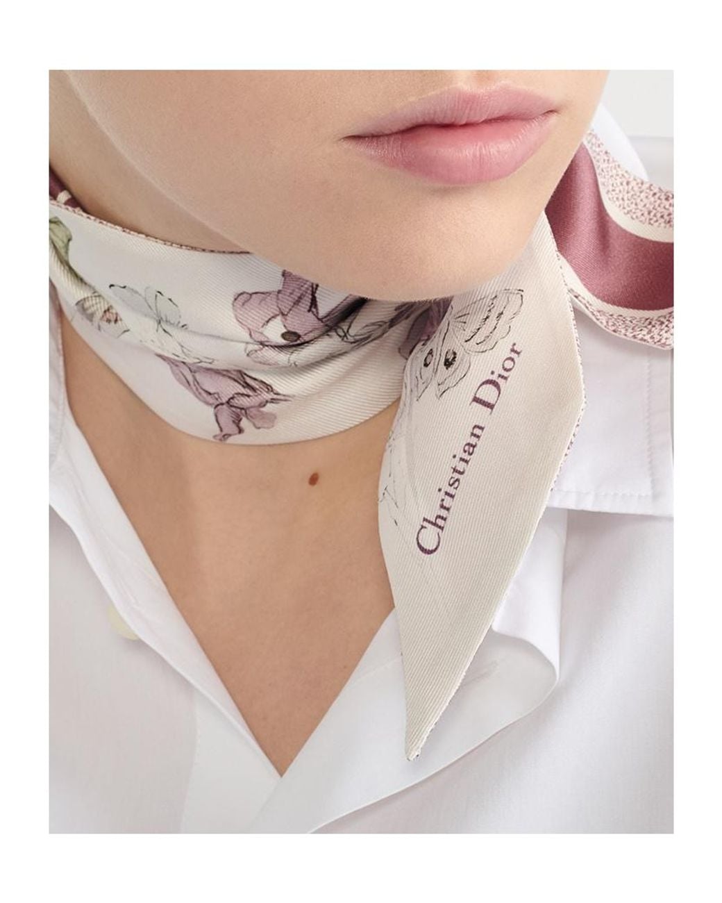 Dior White Butterfliesiris Mitzah Scarf