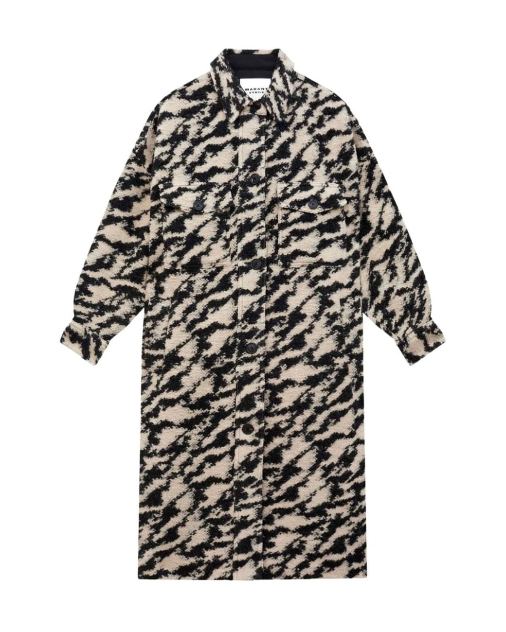 Isabel Marant Black Isabel Marant Étoile Fontizi Patterned Buttoned Coat
